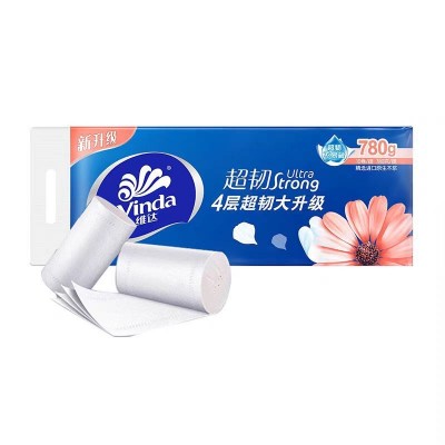 维达卷纸超韧无芯卷纸4层78克3提卫生纸家用实惠纸巾厕纸整箱实芯图4