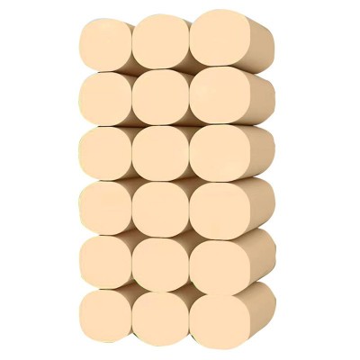 五斤装本色卫生卷纸 五层柔厚18卷大卷实心卫生纸 竹浆厕所卷纸图4