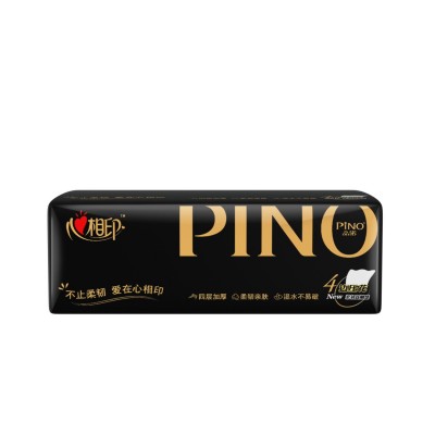 心相印品诺气质黑金系列抽纸家用90抽16包箱装四层餐巾纸大量批发图2