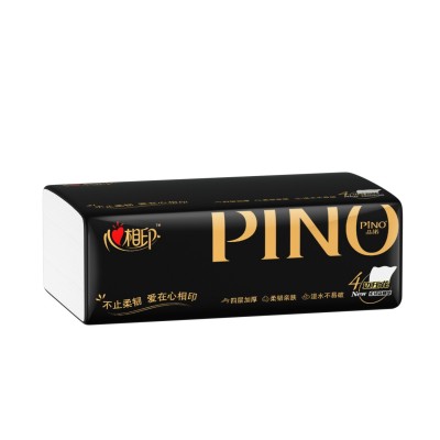 心相印品诺气质黑金系列抽纸家用90抽16包箱装四层餐巾纸大量批发图5