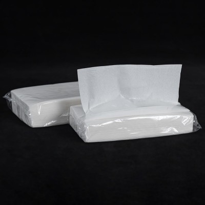 工厂定制白包软抽纸 100抽餐厅纸 一次性方巾纸 酒店商用卫生纸图2