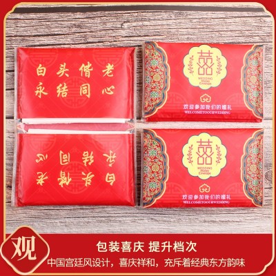 婚庆纸巾小包中式婚宴酒席用品道具印花餐巾纸喜结婚皮夹式纸巾图3
