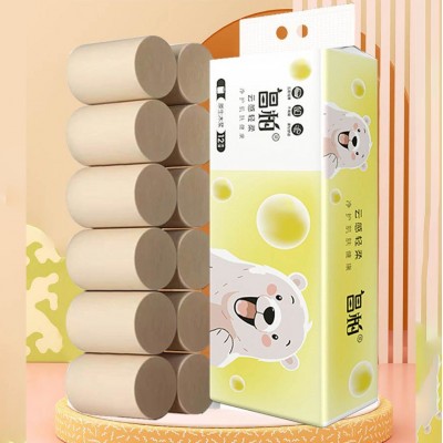 竹浆本色卫生纸实心卷纸卫生纸大量批厕所家用手纸卫生纸卷纸代发图3