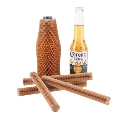 玻璃陶瓷酒包装环保可降解蜂窝纸套打包运输快递缓冲包装牛皮纸套图3