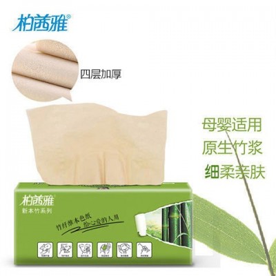 柏茜雅420张大包装竹浆本色抽纸整箱批发家用实惠装餐巾纸面巾纸图5