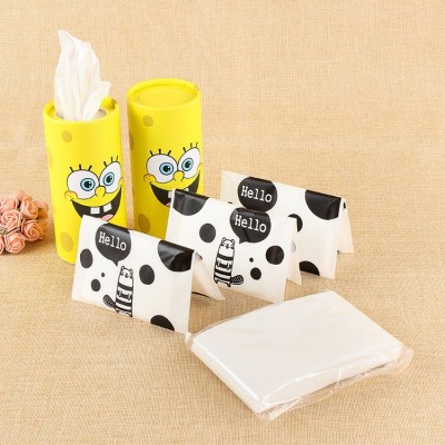 广告宣传纯木浆罐装桶装纸巾广告车载抽取式纸巾卡通现货款图2