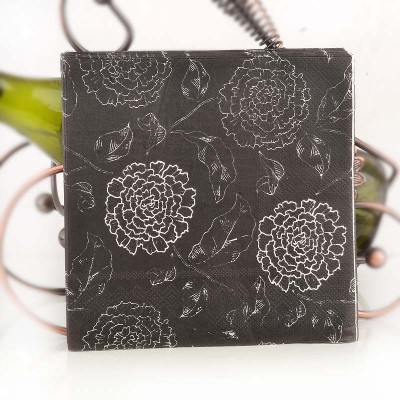 色玫瑰印花餐巾纸餐垫纸线描花朵口布婚宴餐厅杯花纸一件代发图2