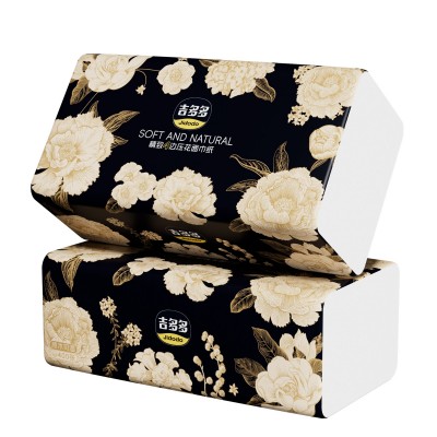 吉多多金枝玉叶原生木浆抽纸四边压花巨无霸家用面巾纸5层加厚图3