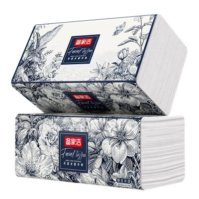 备佳洁纸抽整箱复古插画大包纸巾原生木浆家用卫生纸餐巾纸批发图5