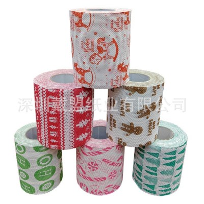 印花卫生纸 印花卷纸 圣诞节卷纸 圣诞图案系列彩色卫生纸 卷纸图3