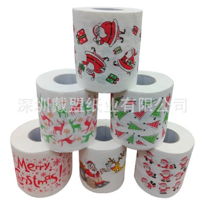 印花卫生纸 印花卷纸 圣诞节卷纸 圣诞图案系列彩色卫生纸 卷纸图2