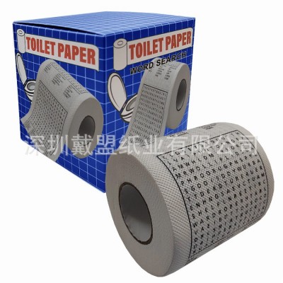 2023年新款迷宫厕纸可降解卷筒纸英国单词游戏卫生纸彩色印花卷纸图4