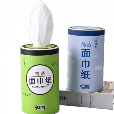 厂家直销抽纸批发商圆筒设计原生木浆抽纸面巾纸图4