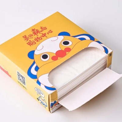 酒店餐厅广告抽纸定制印logo抽纸定做公司会所广告抽纸订制图3