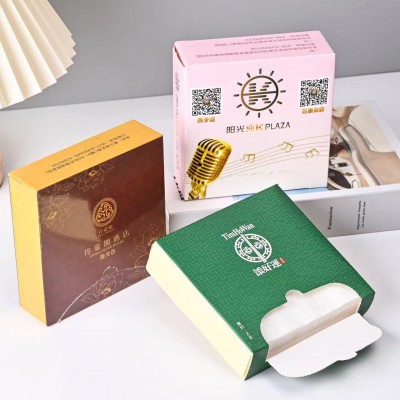 酒店餐厅广告抽纸定制印logo抽纸定做公司会所广告抽纸订制图2