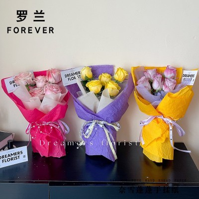 罗兰 520雪奈纸褶皱蓬蓬手揉纸防水内衬加厚雪梨纸鲜花包装材料纸