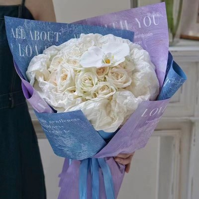 复古艺术范包装纸大理石纹高级感花束包花纸礼物礼品牛皮纸花店用图3