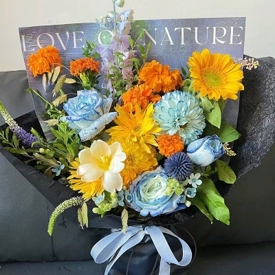 复古艺术范包装纸大理石纹高级感花束包花纸礼物礼品牛皮纸花店用图4