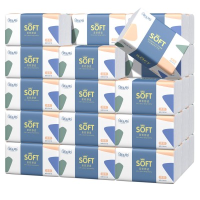 整箱24大包抽纸 550张原生木浆纸巾家用批发加大加厚面巾纸卫生纸图2