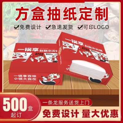 抽纸定制广告印logo加油站定做盒装纸巾公司宣传活动盒抽餐巾纸抽图2
