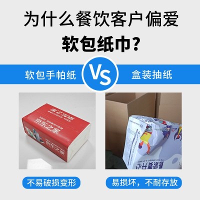 抽纸定做塑料软包纸抽餐饮企业小批量logo广告餐巾纸纸巾定制图5