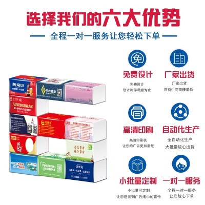 塑料软包抽纸小批量定制印logo宣传广告软包纸巾餐巾纸餐 厅卫生纸图2