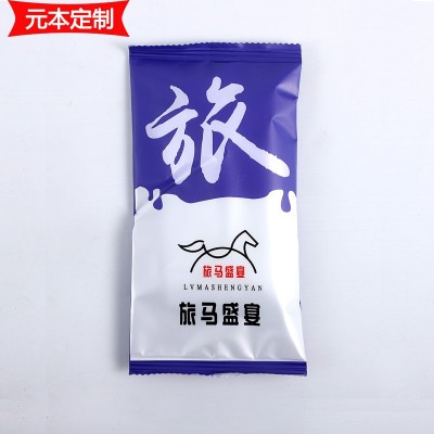 餐饮湿巾定制 酒店餐厅一次性湿毛巾定做广告 大规格压花木棉毛巾