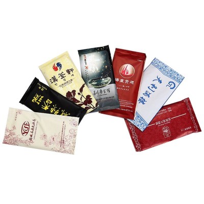 餐饮湿巾定制 酒店餐厅一次性湿毛巾定做广告 大规格压花木棉毛巾图5