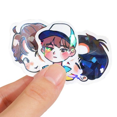 贴纸定制卡通异形自印贴画透明PVC明星diy周边切膜不干胶 来图定做图5