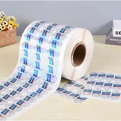 不干胶标签定制素面镭射银透明卷筒印logo烫金食品封口贴图4