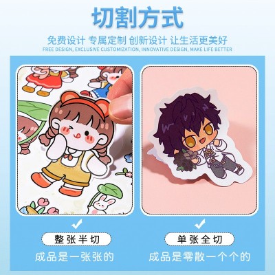 卡通贴纸定制异形贴画DIY咕卡手账贴纸订制防水PVC不干胶来图订制图2