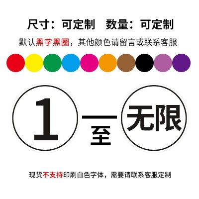 透明数字贴纸防水PVC编号贴号码序号选手贴不干胶标签餐 桌餐馆贴图3