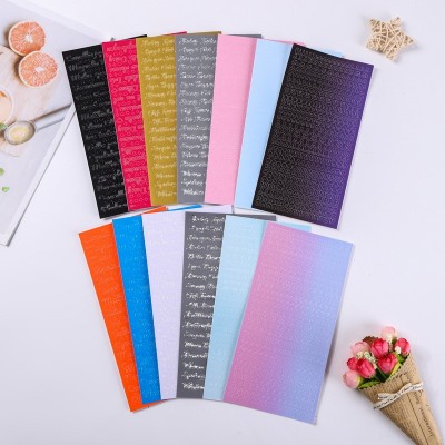 定制烫金烫银花体手帐diy贴纸数字字母pvc防水小贴画咕卡素材纸拼图3