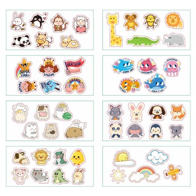 新品小熊卡通透明贴纸印刷 可爱手帐水杯行李箱文具印刷贴纸定制图3