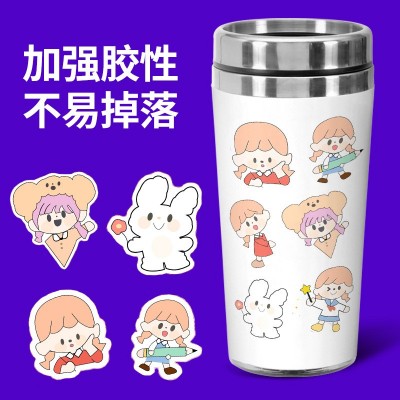 新品小熊卡通透明贴纸印刷 可爱手帐水杯行李箱文具印刷贴纸定制图2