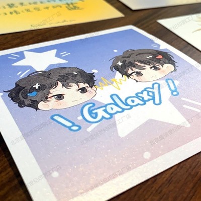 广东佛山厂家专业定制珠光纸小卡片彩色印刷高档卡通人物特种纸印图5