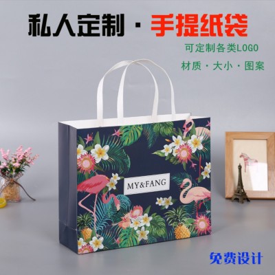 服装购物手提袋礼品袋外卖展销手提纸袋白卡彩印印刷logo免费设计图5