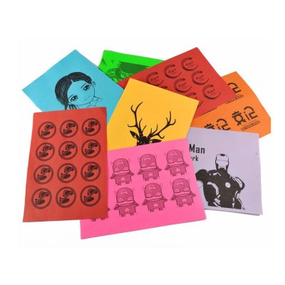 厂家直销 A4彩色不干胶打印纸红黄蓝绿玫红激光喷墨打印背胶贴纸图3