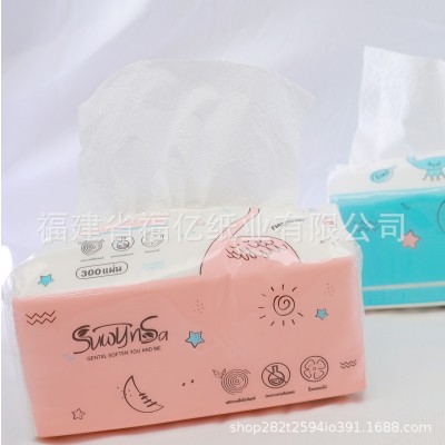 厂家直供出口外贸软抽家用纸巾 餐厅抽取式原生木浆软抽批发图2