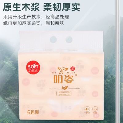 手提装抽纸餐巾纸抽纸 多层家用干湿两用纸巾 加厚家用面巾纸批发图4