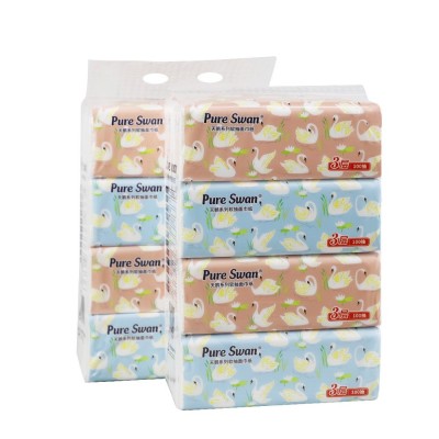 PureSwan 15*19cm 3层100抽木浆抽纸 细腻柔软 软抽现货一箱36包图2