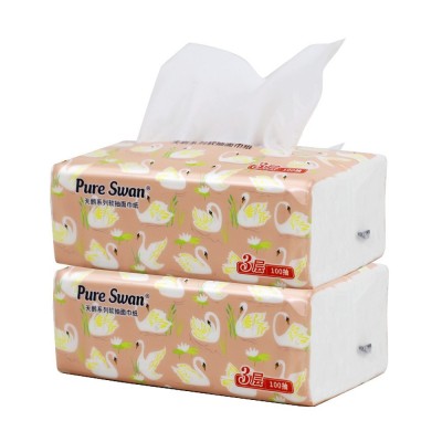 PureSwan 15*19cm 3层100抽木浆抽纸 细腻柔软 软抽现货一箱36包图4