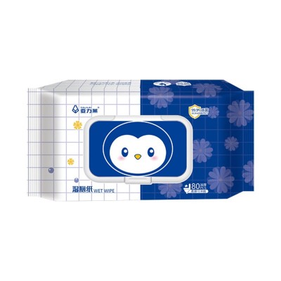 湿厕纸80抽家用可冲散擦屁股如厕湿巾男女私处清洁护理湿厕巾批发图2