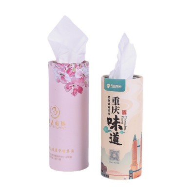 毅生圆筒纸巾定做车载桶装抽纸房地产银行广告餐巾纸可定制logo图3