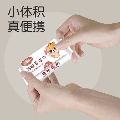 64片湿纸巾小包便携迷你湿巾儿童手口清洁湿巾学生随身装湿巾厂家图3