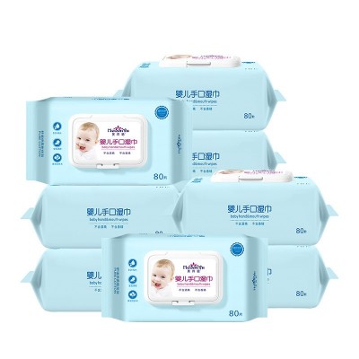 婴儿手口专用湿巾大包80抽宝宝新生儿湿纸巾儿童湿巾纸厂家批发图5