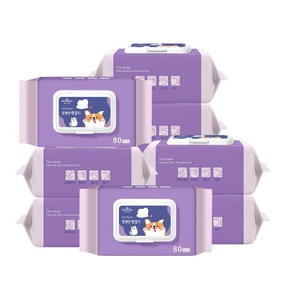 美诗语80片宠物湿巾清洁猫咪狗狗身体眼部耳朵卫生湿纸巾现货批发图3
