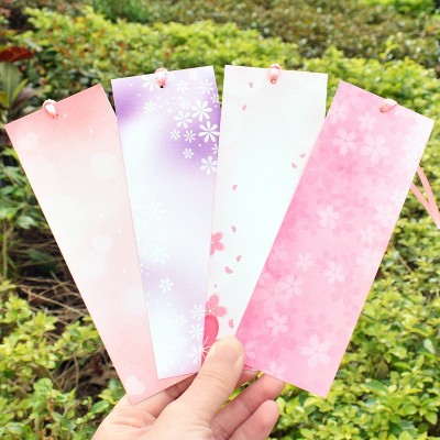 樱花书签空白diy手绘自写唯美ins风书法练字卡纸手写留言祝福卡片图4