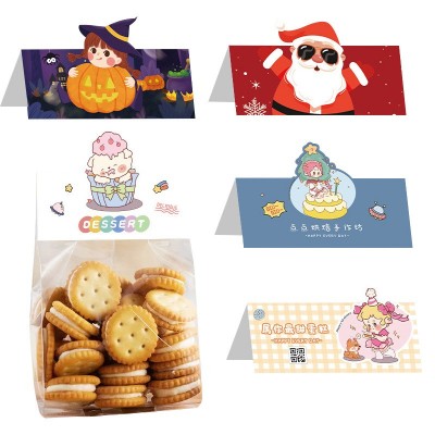 加工定制对折卡头彩色飞机孔标签印刷喜糖袋卡包装纸卡包装卡片图4