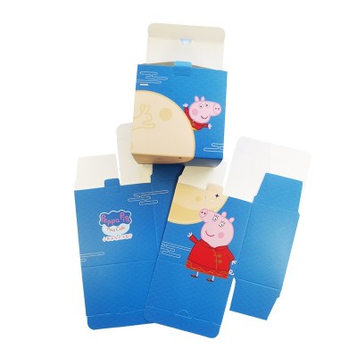 小猪图案彩盒方形包装盒折叠纸盒 礼品包装收纳可印LOGO装饰卡盒图2